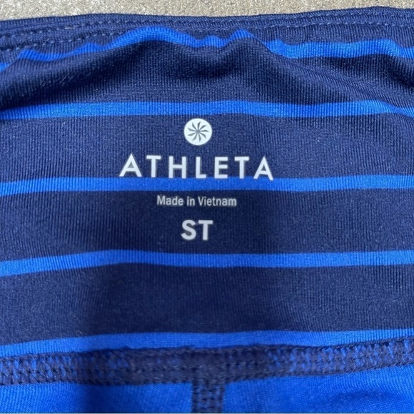 Athleta Blue Admiral Striped Chaturanga Small Tall Leggings - Picture 5 of 12
